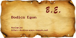 Bodics Egon névjegykártya